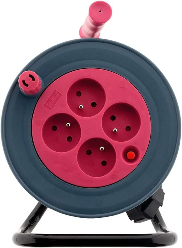 Mini enrouleur 12m 2 USB + 3 prises 16A – Image 3